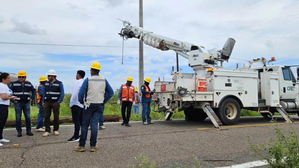 Tras «Hilary» CFE restablece el servicio de energía eléctrica en Navolato