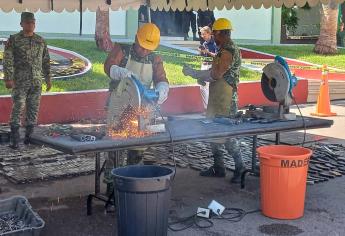 La SEDENA logra destruir más de 15 mil armas y municiones donadas o decomisadas, en Culiacán