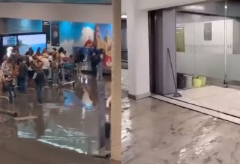 Por «lluvias extraordinarias» se inunda terminal del AICM