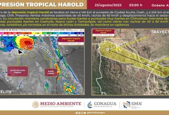 La depresión tropical «Harold» seguirá dejando lluvias en el noreste del país