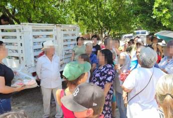 Más de 100 familias damnificadas por falta de energía eléctrica reciben despensas en Navolato