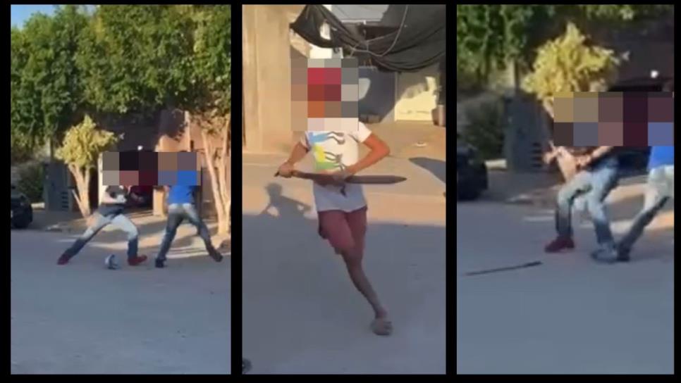 A machetazos se pelean adolescentes en Los Mochis