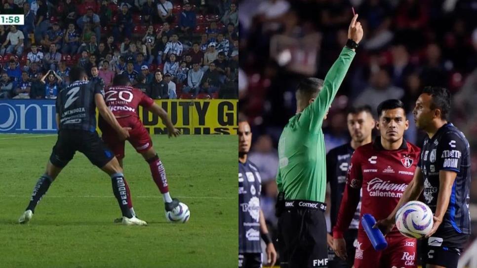 Futbolista del Querétaro es expulsado por tocar indebidamente a un rival
