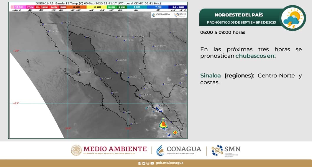 Parece que será un día tranquilo para Sinaloa en cuanto a lluvias. FOTO: SMN