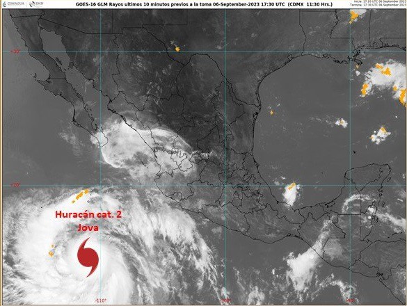 El huracán se ubica y se desplaza frente a las costas de México. FOTO: Conagua | twitter.