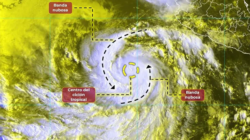 Este huracán se ubica frente a las costas de México. FOTO: Conagua | twitter.