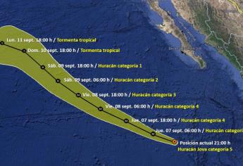 Huracán Jova ya es categoría 5