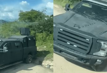 Abandonan camioneta blindada y artillada tras enfrentamiento en Palmarito, El Rosario | VIDEO