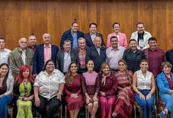 Rocha Moya y otros gobernadores se reúnen con Claudia Sheimbaum antes de la entrega de constancia