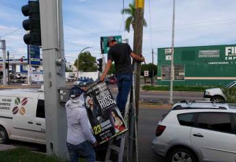 Retiran anuncios y espectaculares irregulares en Ahome