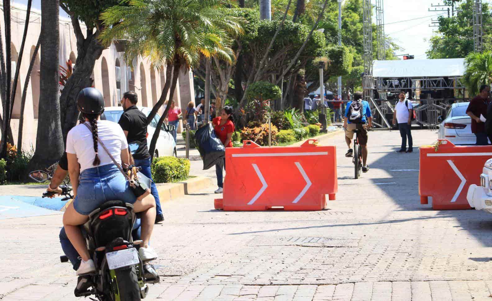 Las calles cerradas en Mazatlán.