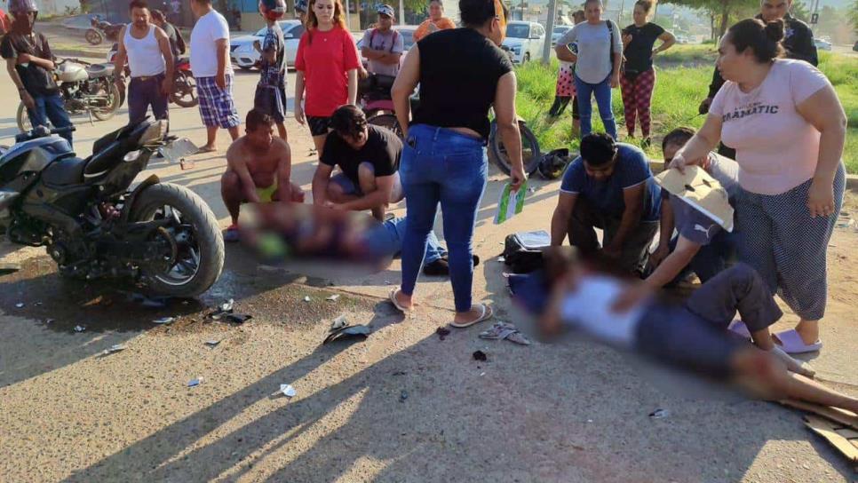 Choque de motocicletas deja dos heridos en Mazatlán