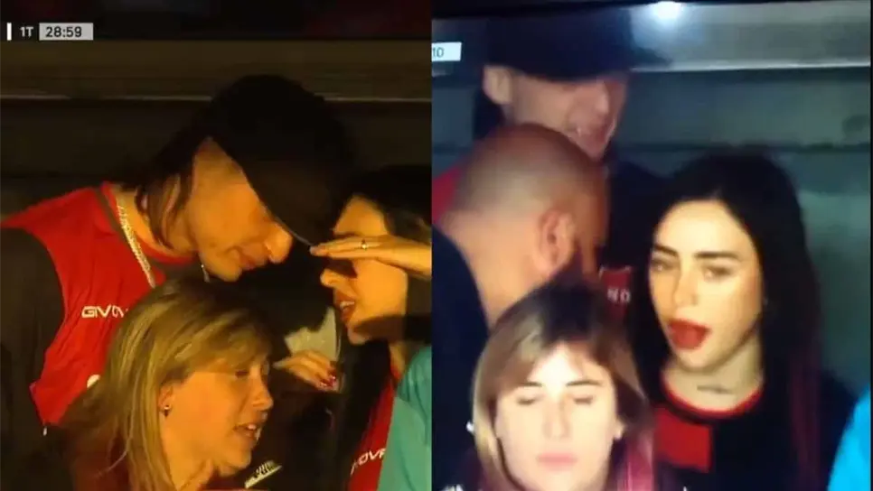 Peso Pluma y Nicki Nicole en el encuentro del Newell´s. FOTO: Internet