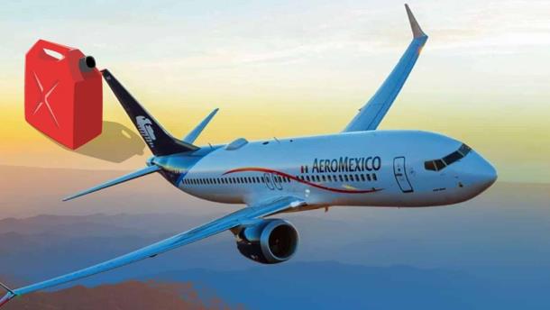 Avión presenta fuga de combustible antes de despegar en el AICM | VIDEO