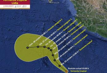 Se forma la tormenta tropical Lidia, ¿Afectará a Sinaloa?