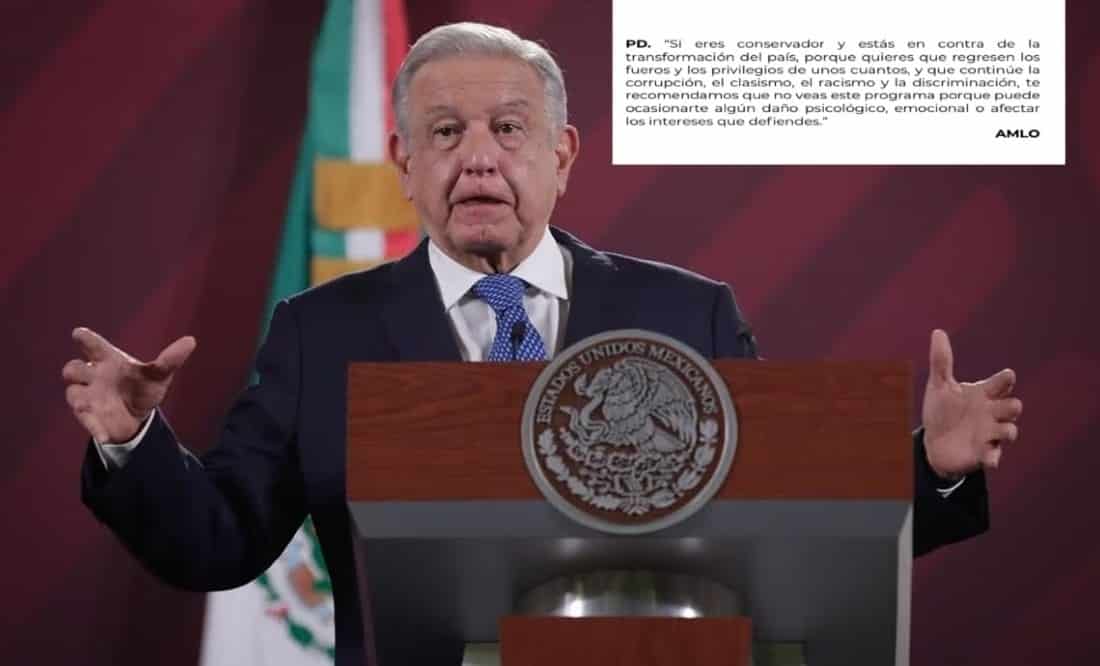 FOTO: INE ordena eliminación de posdata de La Mañanera.