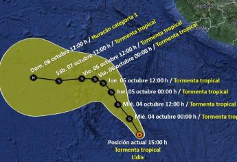 Tormenta tropical Lidia podría convertirse en huracán el fin de semana