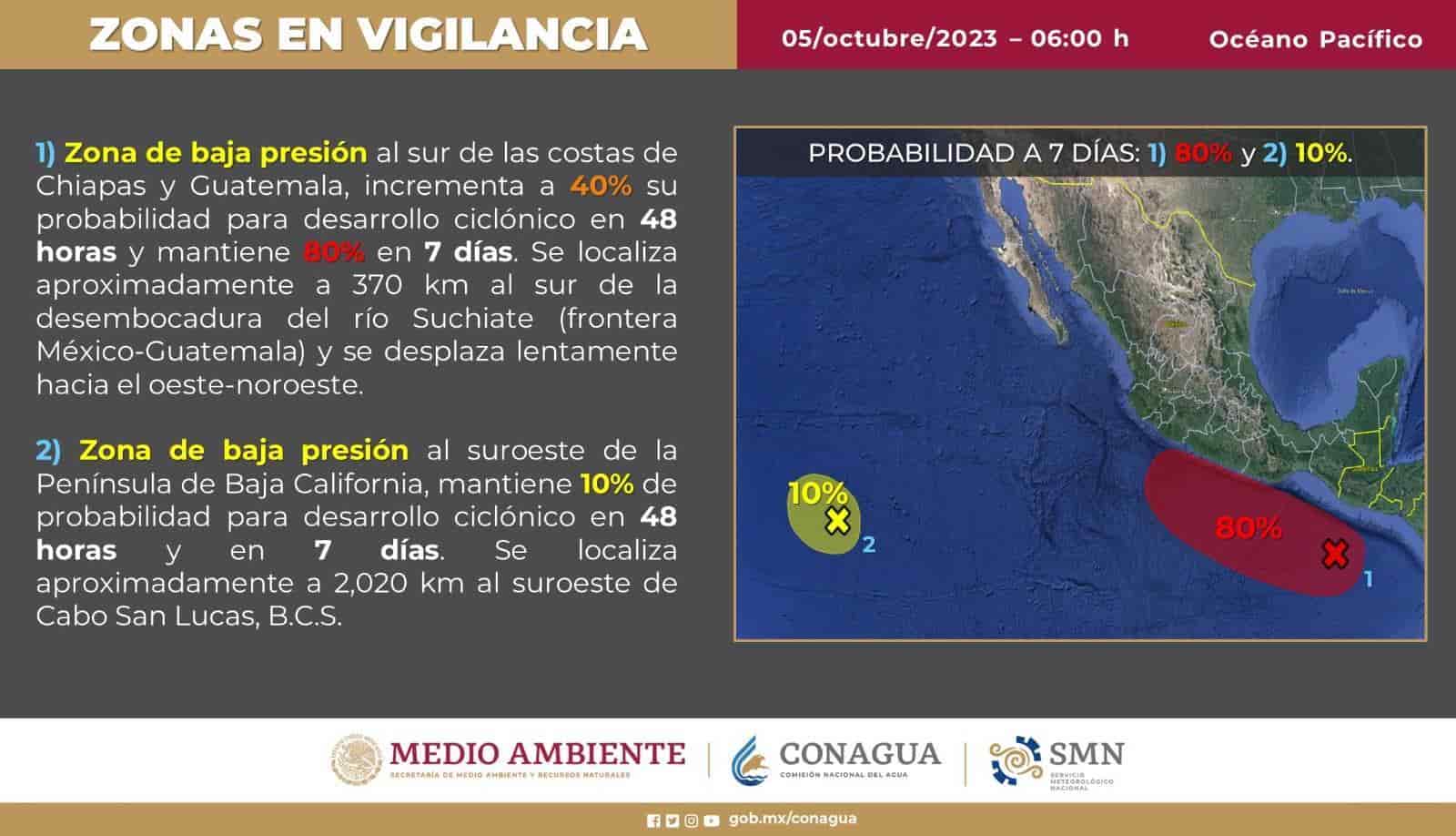 Este sería el 13vo ciclón en México esta temporada. FOTO: SMN