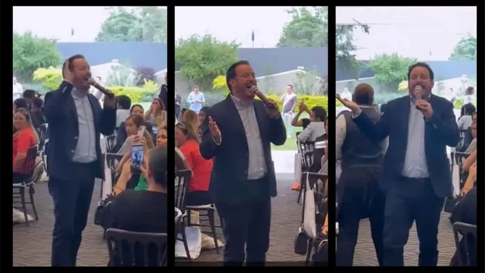 El Pity Velarde cantando en el evento de promoción turística en León, Guanajuato. FOTO: Facebook