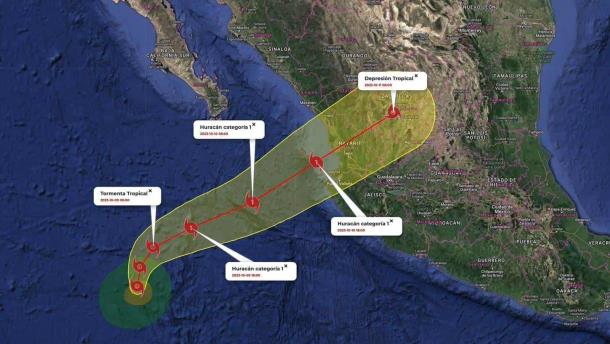 «Lidia» se intensificará a huracán categoría 1 el lunes
