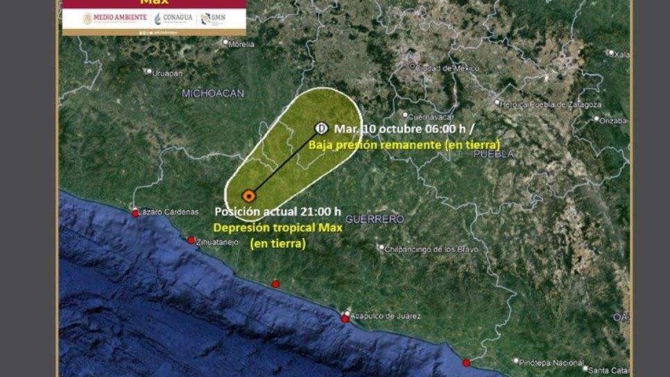 «Max» se degrada a depresión tropical