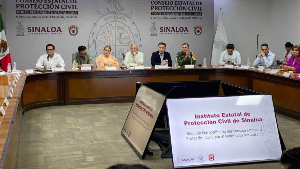 Gobierno de Sinaloa, en sesión permanente de Protección Civil por «Lidia»