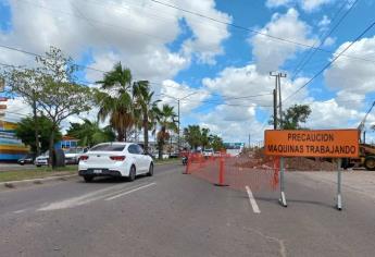 Cierran carril del bulevar Lola Beltrán en Culiacán; permanecerá así 7 días