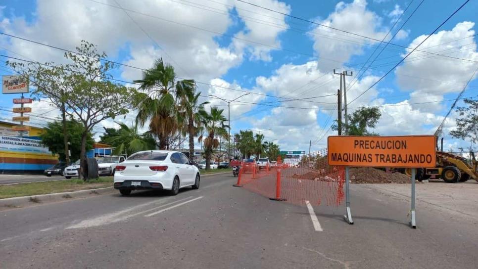 Cierran carril del bulevar Lola Beltrán en Culiacán; permanecerá así 7 días