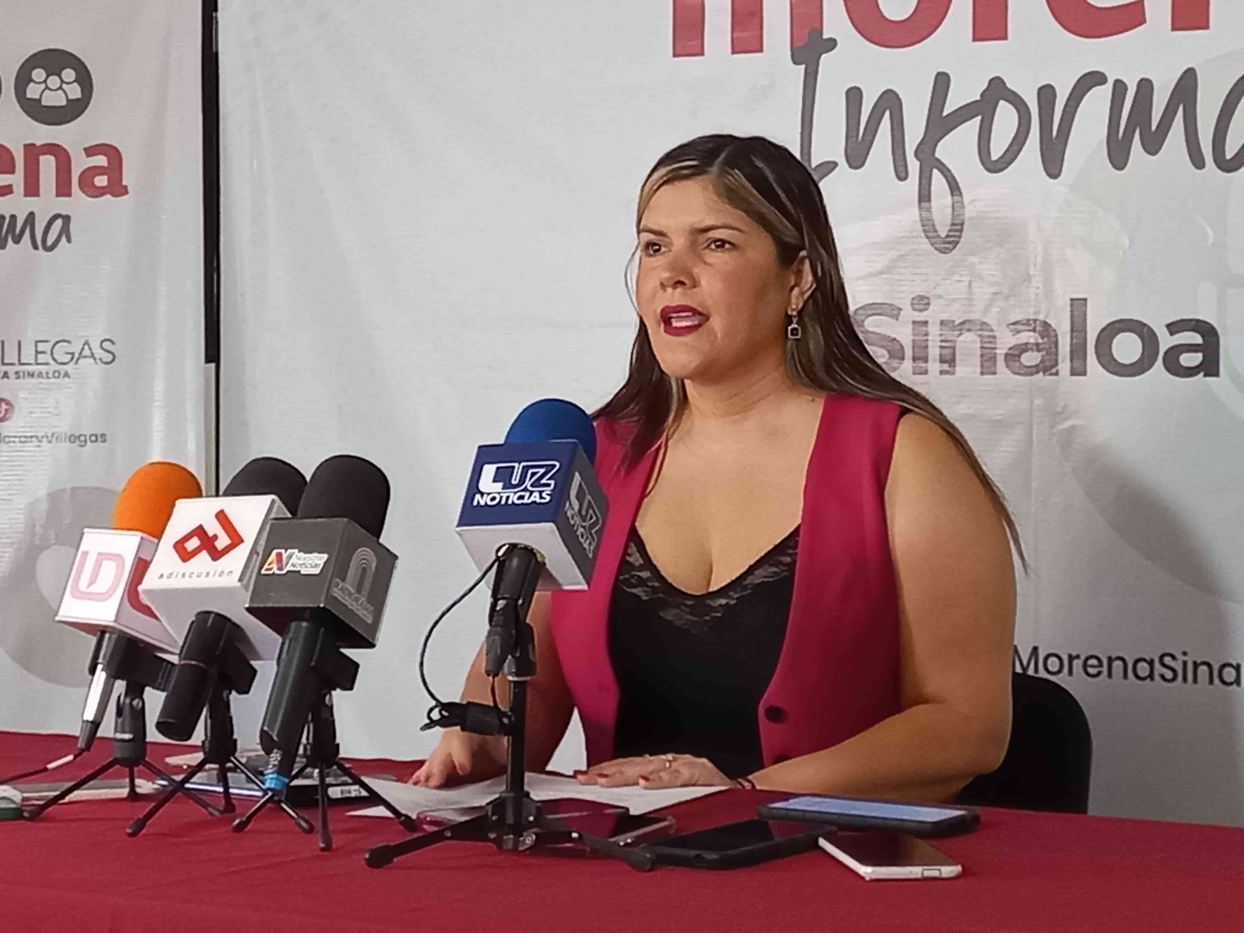 Merary Villegas Sánchez, dirigente de Morena en Sinaloa. FOTO: Sebastián Martínez.