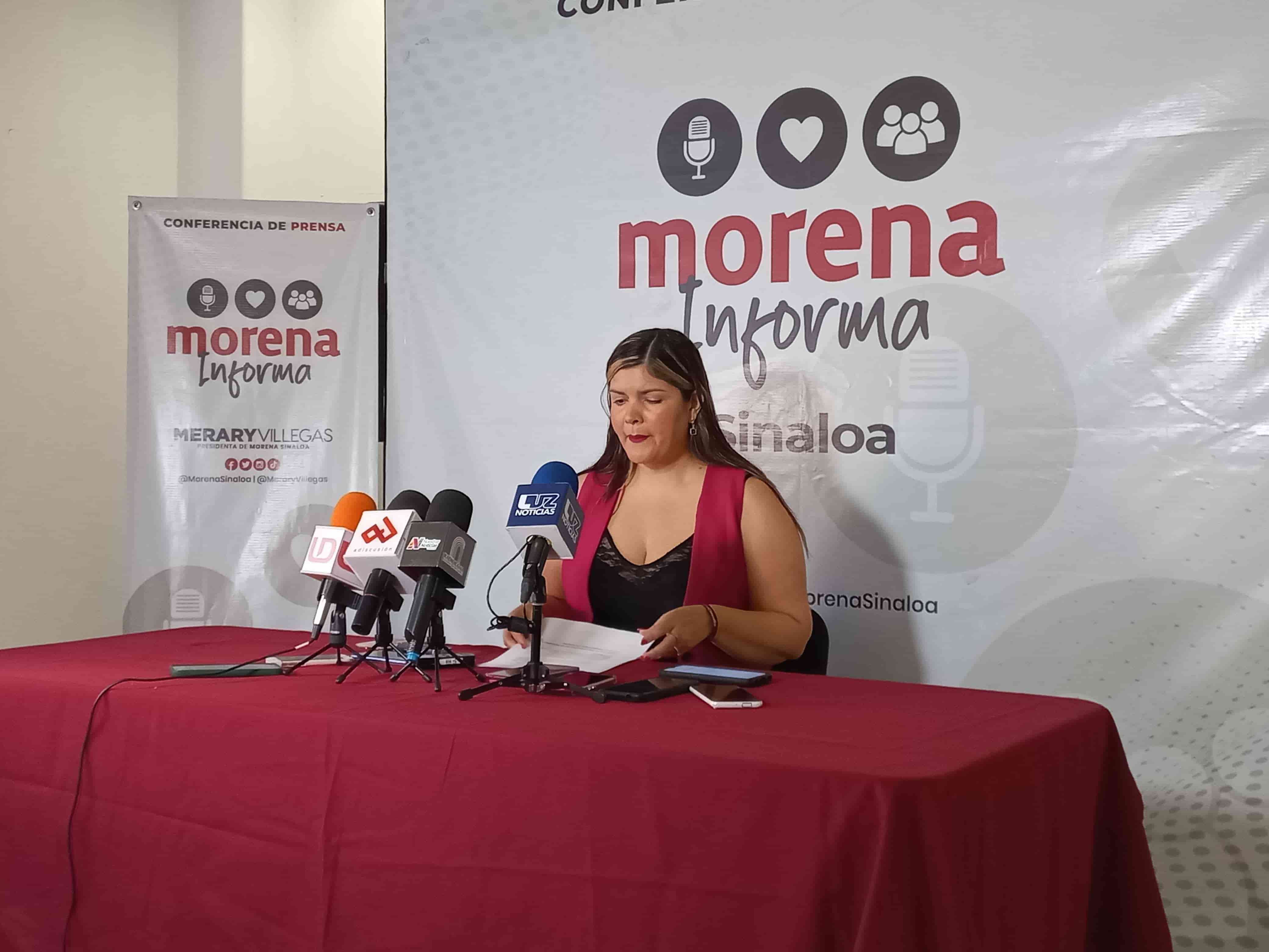 Merary Villegas en un evento de Morena. FOTO: Sebastián Martínez
