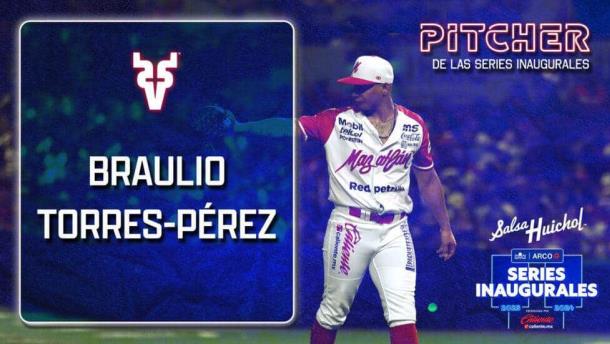 Braulio Torres pitcher de Venados de Mazatlán fue elegido como el mejor de los juegos inaugurales