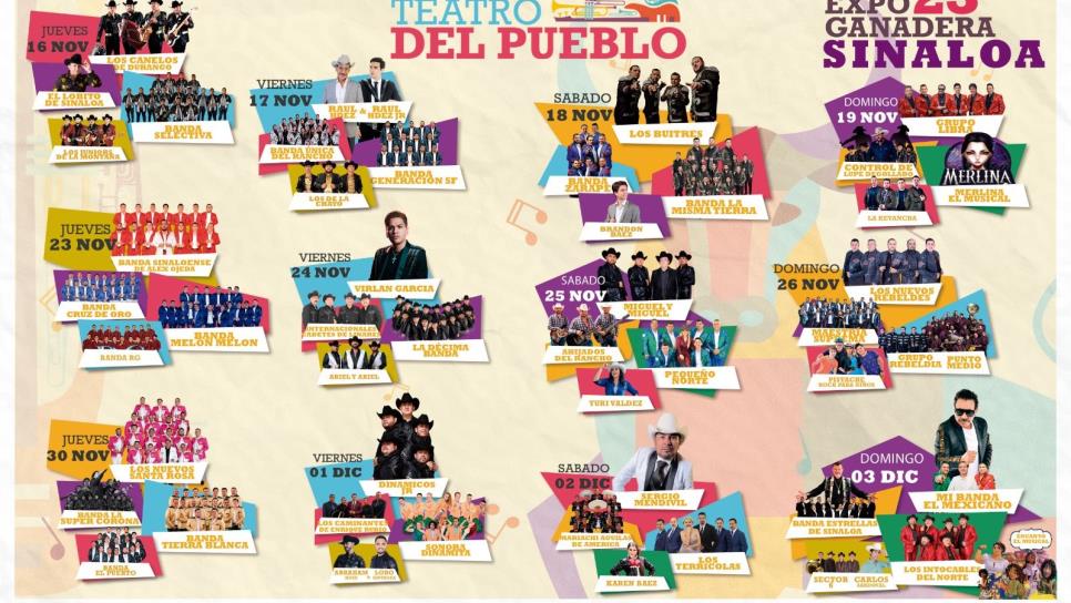 Feria Ganadera Culiacán: Estos son los artistas para el Teatro del Pueblo 2023