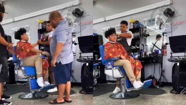 Padre golpea a su hijo mientras lo obliga a hacerse un corte de «verdadero varón»