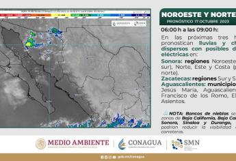 Se esperan pocas lluvias para Sinaloa este martes 17 de octubre
