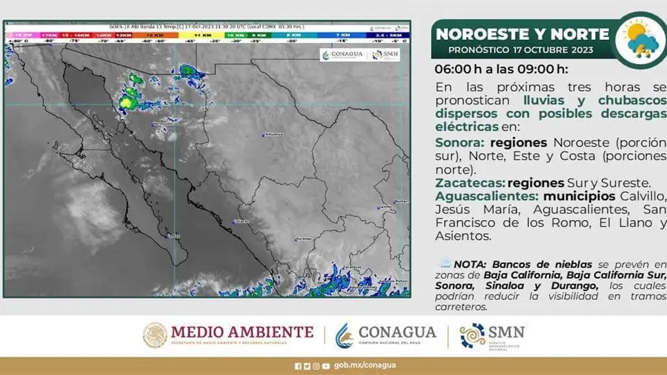 No se esperan muchas lluvias para el día de hoy. FOTO: SMN