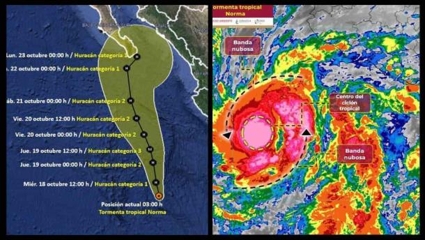 Ciclón tropical «Norma» en el Pacífico; sigue su trayectoria | EN VIVO