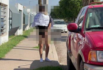 Exhiben sin ropa y con narco mensaje a un joven en Los Mochis