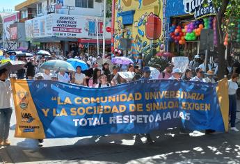 Miles de alumnos y maestros marchan en calles de Culiacán por remoción del Rector