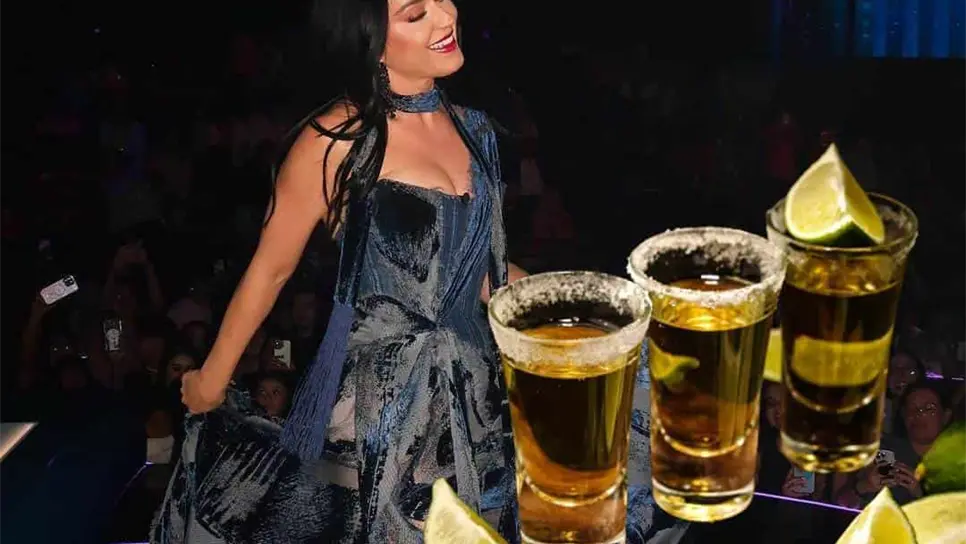 FOTO: Katy Perry se echa un shot de tequila en concierto en México.