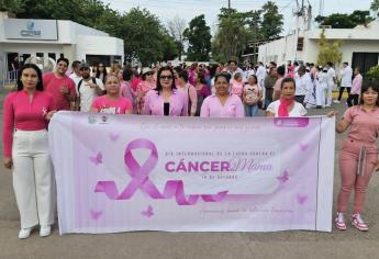 Realizan marcha por el Día Internacional de la Lucha Contra el Cáncer de Mama en Navolato