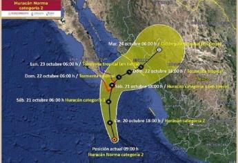 «Norma» dejará hasta 500 mm de lluvia en Sinaloa