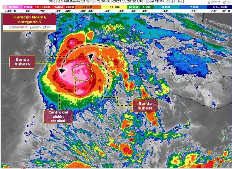 Huracán «Norma» sigue su rumbo hacia Sinaloa; producirá lluvias intensas en el estado