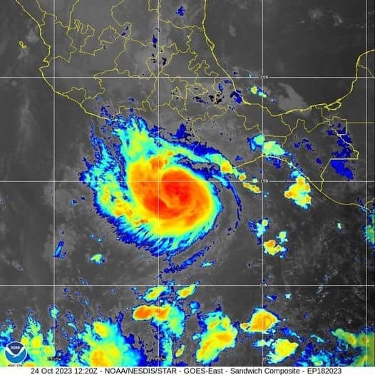 «Otis» no representa peligro para Sinaloa. FOTO: National Hurricane Center