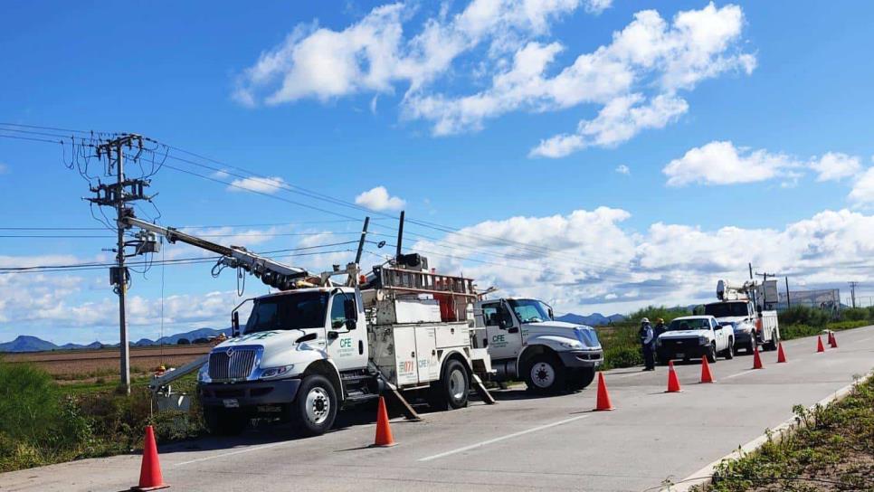 CFE asegura que restituyó el 97% del servicio eléctrico en Sinaloa 