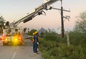 CFE restablece el 90 % del servicio de energía eléctrica afectado por «Norma» en Sinaloa 