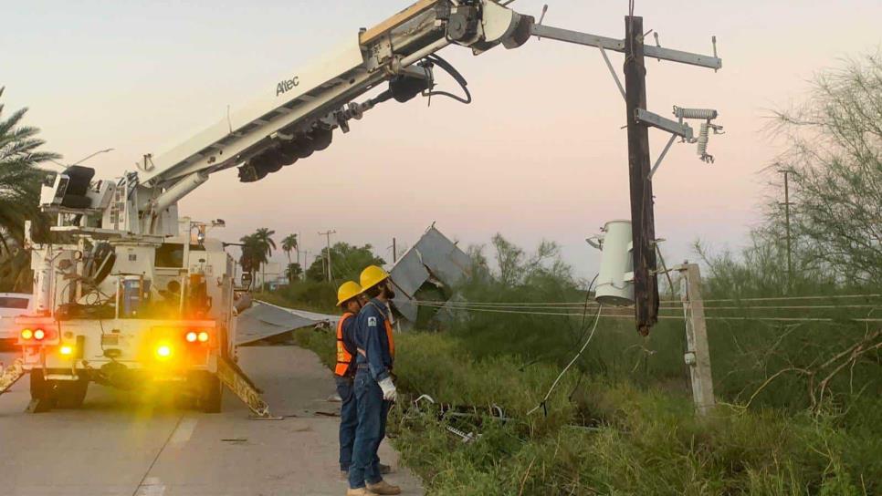 CFE restablece el 90 % del servicio de energía eléctrica afectado por «Norma» en Sinaloa 
