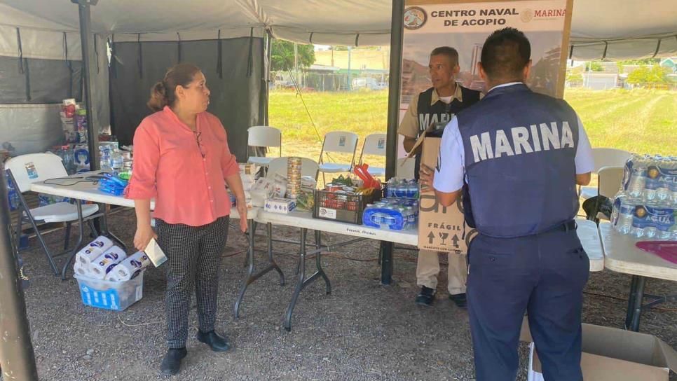 La SEMAR instala centro de acopio en Los Mochis para damnificados de Guerrero