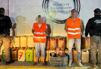 Tras cateo detienen a dos en el Poblado 7, El Carrizo; vendían gasolina en su casa junto a una secundaria