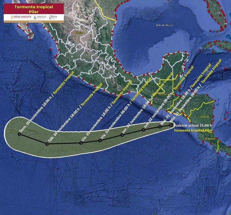 Tormenta Pilar se empezaría a alejar de las costas a partir de este miércoles