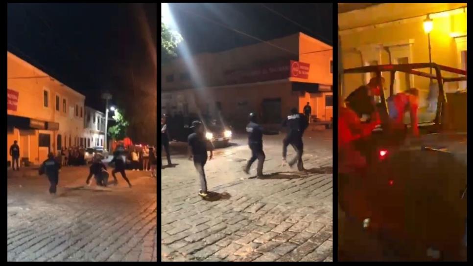 Agarran a huevazos a policías de El Fuerte la noche de Halloween | VIDEO